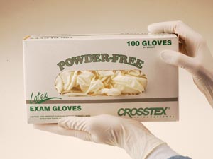 CROSSTEX FRICTION GRIP AMBIDEXTROUS TEXTURED GLOVES - LATEX