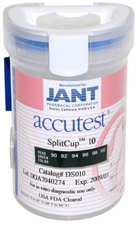 JANT ACCUTEST SPLITCUP 10-PANEL URINE DRUG TEST CUP