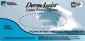 INNOVATIVE DERMASSIST LIGHTLY POWDERED LATEX GLOVES