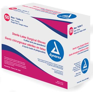 DYNAREX LATEX SURGICAL GLOVES