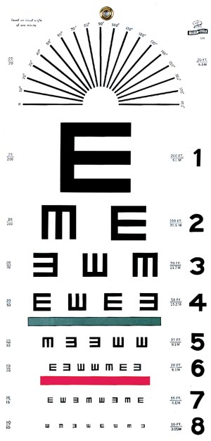 GRAHAM-FIELD GRAFCO ILLITERATE PLASTIC EYE CHART