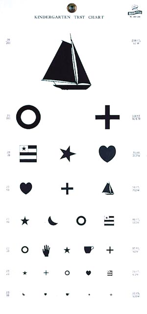 GRAHAM-FIELD GRAFCO KINDERGARTEN PLASTIC EYE CHART