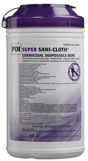 PDI SUPER SANI-CLOTH GERMICIDAL DISPOSABLE WIPES